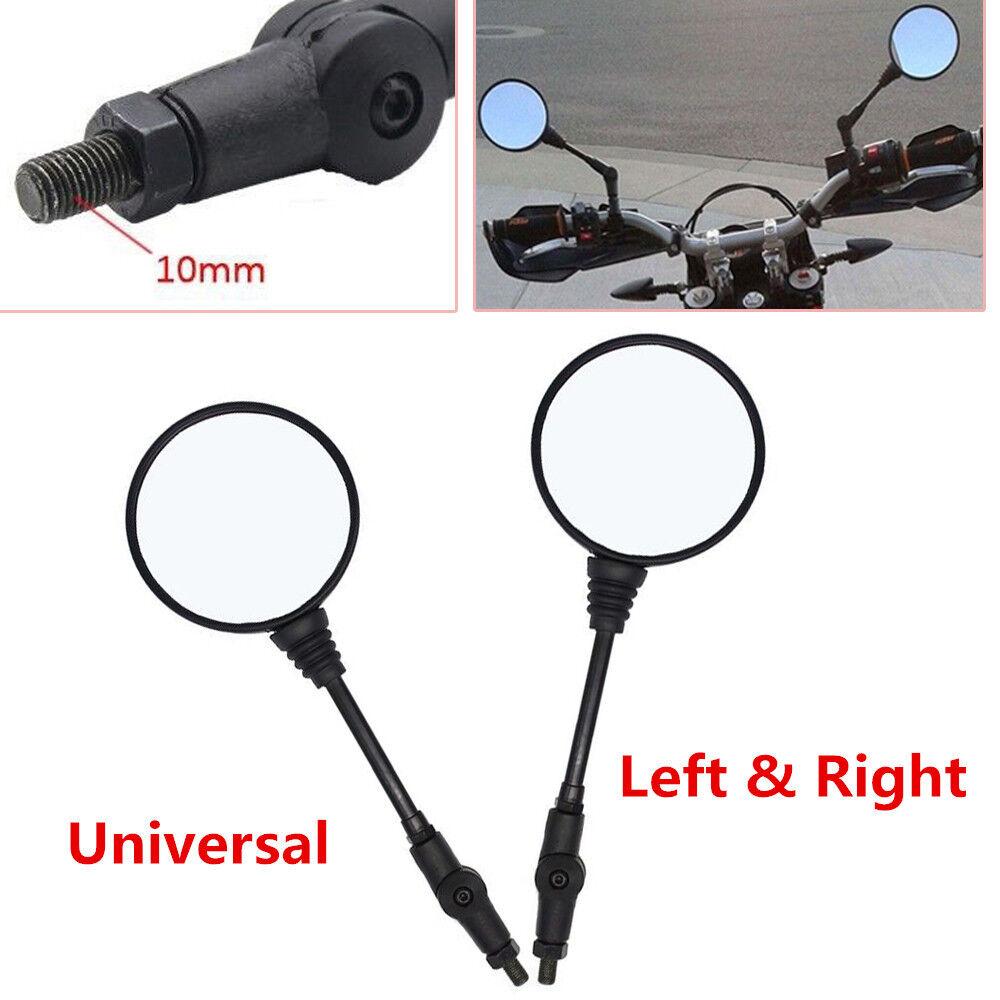 

2pcs Motorcycle Black Universal 10mm Side Mirror Rearview Mirror Anti-fall Folding Round Mirror чёрный