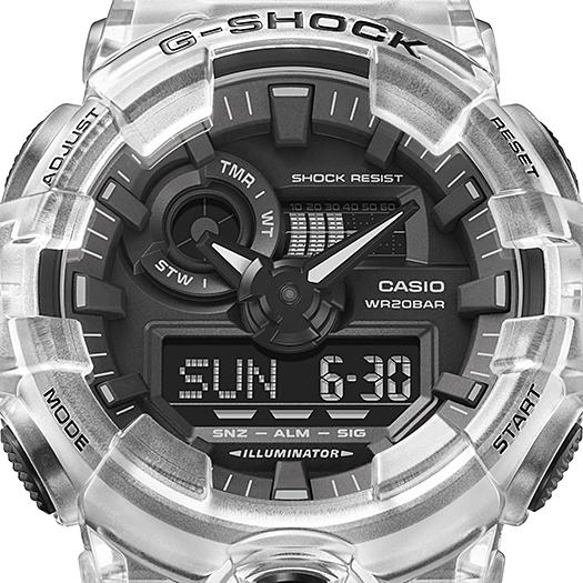 Casio Erkek Reçine 200M Suya Dayanıklı Analog Darbeye Dayanıklı Kuvars Saat GA-700SKE-7A
