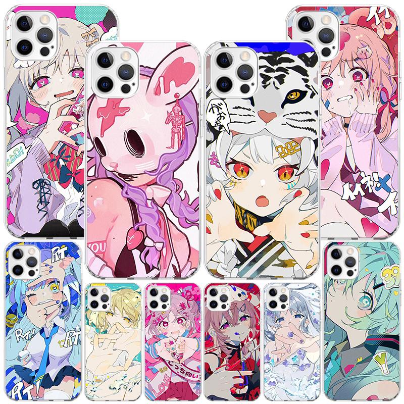 Cute Anime Girl INS Phone Case For iPhone 17 Air 16 Pro Max 16E 15 + 14 Plus 11 12 13 Mini 7 8 SE Gift Print Cover Fundas 16 Pro
