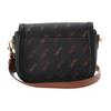 Coach 21 Horse And Carriage Print Flap Leather Saddle Bag Women Shoulder Bag Brown Black C4059-IMBLK