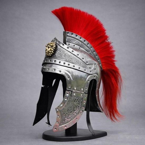 Handcrafted Steel Roman Centurion Helmet with Engraved Details, Wearable Reenactment Armor
