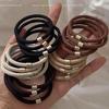 Koreanischer Stil Hohe Elastizität Schwarzes Haargummi für Damen - Strapazierfähiges, Flexibles Gummiband für Pferdeschwänze und Haaraccessoires