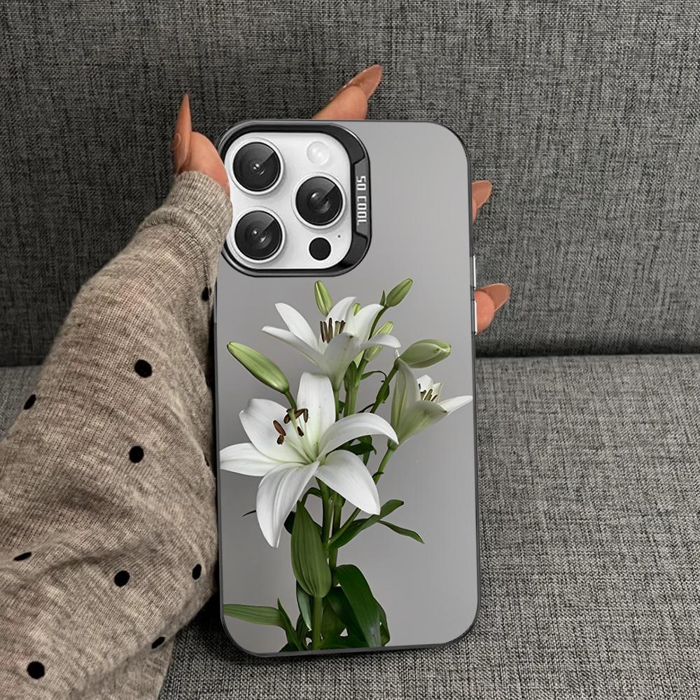 Lily Flowers Phone Case For iPhone 16 15 14 13 12 11 Pro Max X XR XSMAX 8 7 Plus Matte Shockproof Back Cover