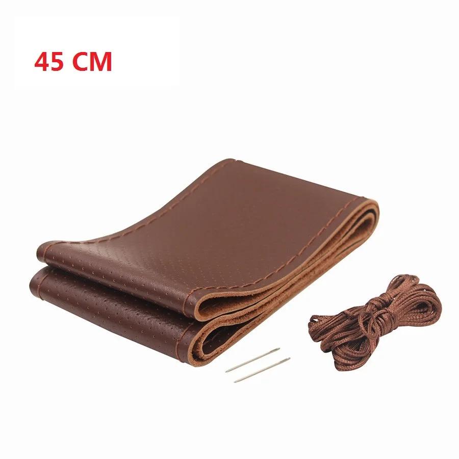 Genuine Leather 42/45/47/50 CM Bus Truck Car Steering Wheel Cover For VOLVO FH FM BENZ IVECO FIAT SCANIA DAF MAN DEUTZ RENAULT
