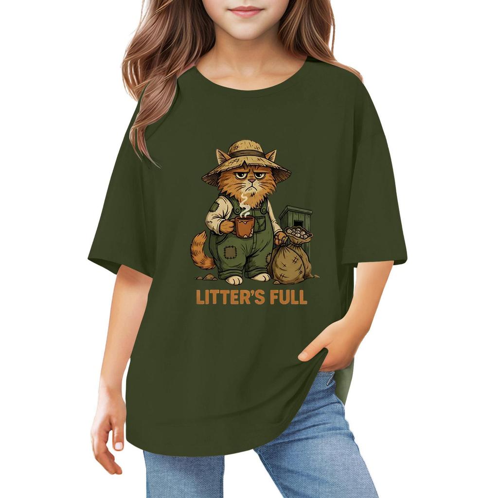 Toddler Girl Boy T-Shirts Kids Top Boys And Girls Printed Short Sleeved T-shirt 1-12Y