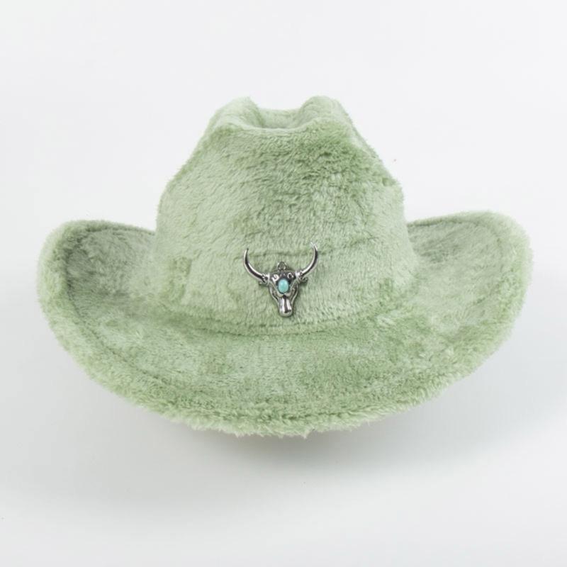 Cowboy Hats Panama Hat Maillard Furry Plush for Women Men Photo Props Western for Men Women Unisex Wear Headwear