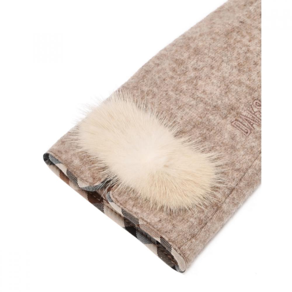 DakS Women S Glove Beige Mink Fur Wool Glove Dcgv6f432i2