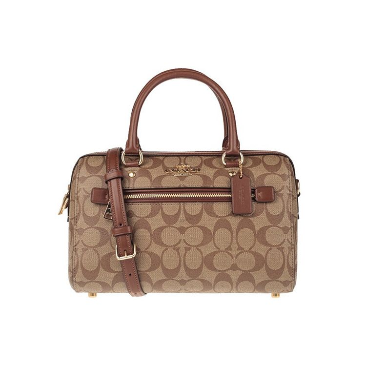 Coach Rowan 27 Printed PVC Boston Bag Women handbags Khaki 83607-IME74