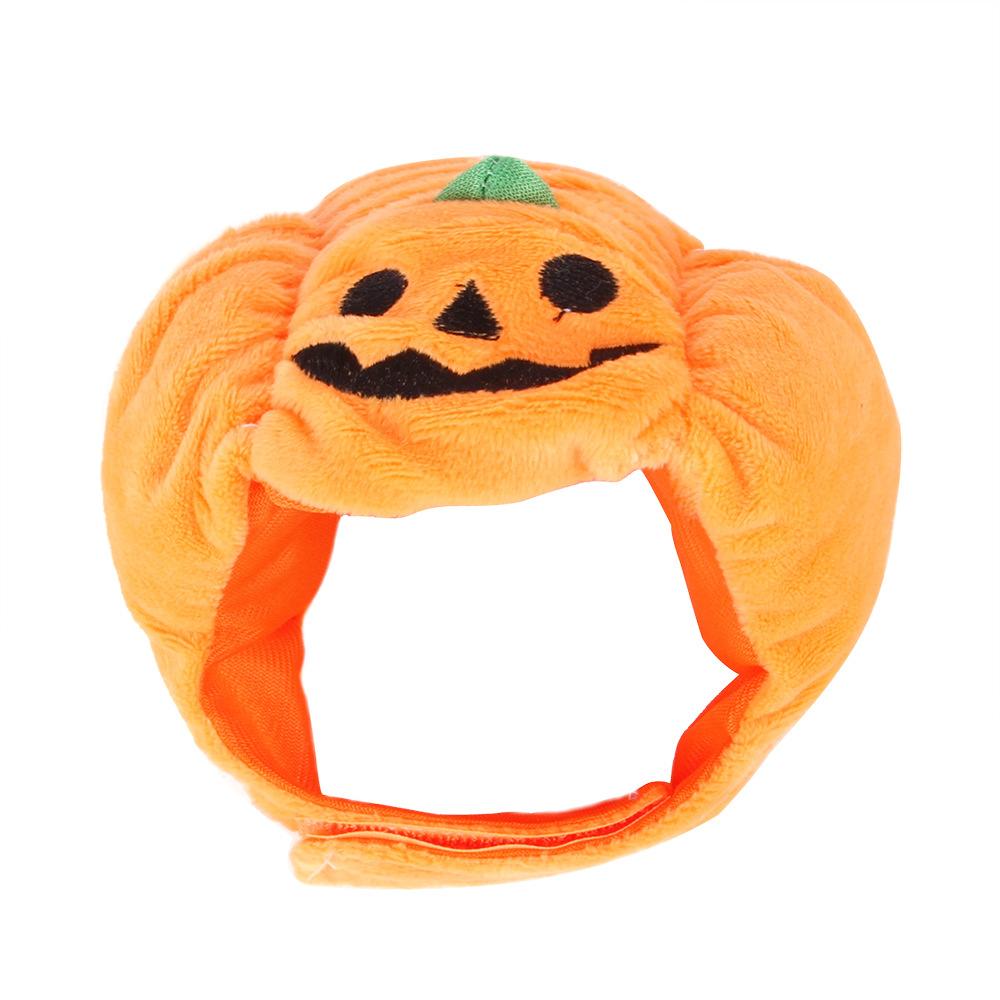 Pet Halloween Pumpkin Hat - Cute Teddy Dress Up with Cat Ears, Costume Headdress for Cats & Small Dogs