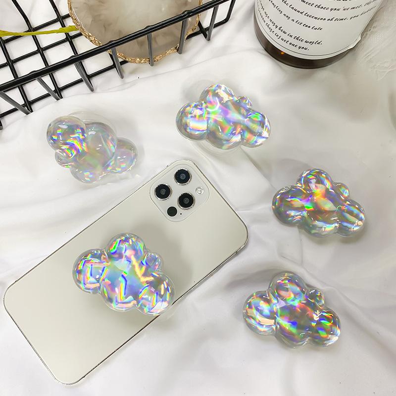 Transparent Creative Airbag Mobile Phone Holder Simple Solid Color Laser Cloud Internet Celebrity Selfie Ring Drama Chasing Artifact