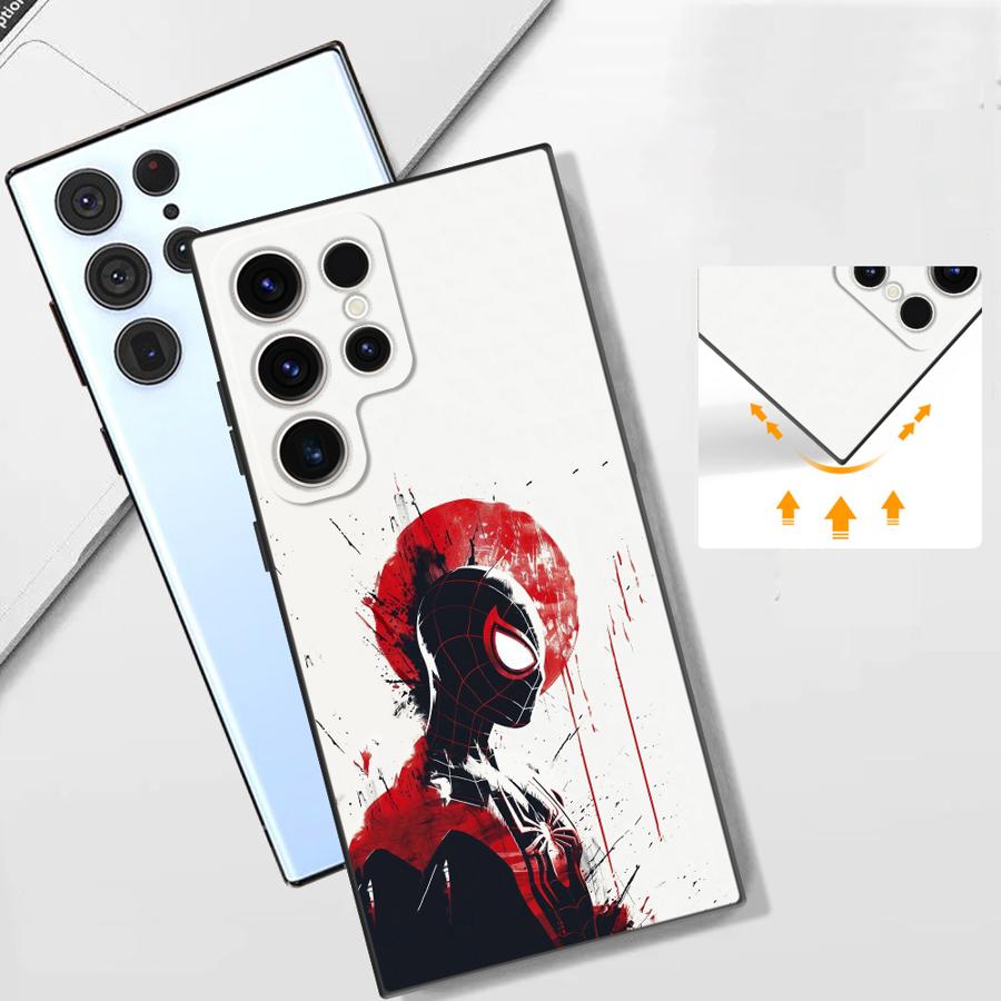 Funda Phone Cover Case for Samsung Galaxy S26 S24 Plus S20 Note 20 Ultra 8 9 10 S25 Ultra S23 S10 S9 S21 FE Marvel Black Red