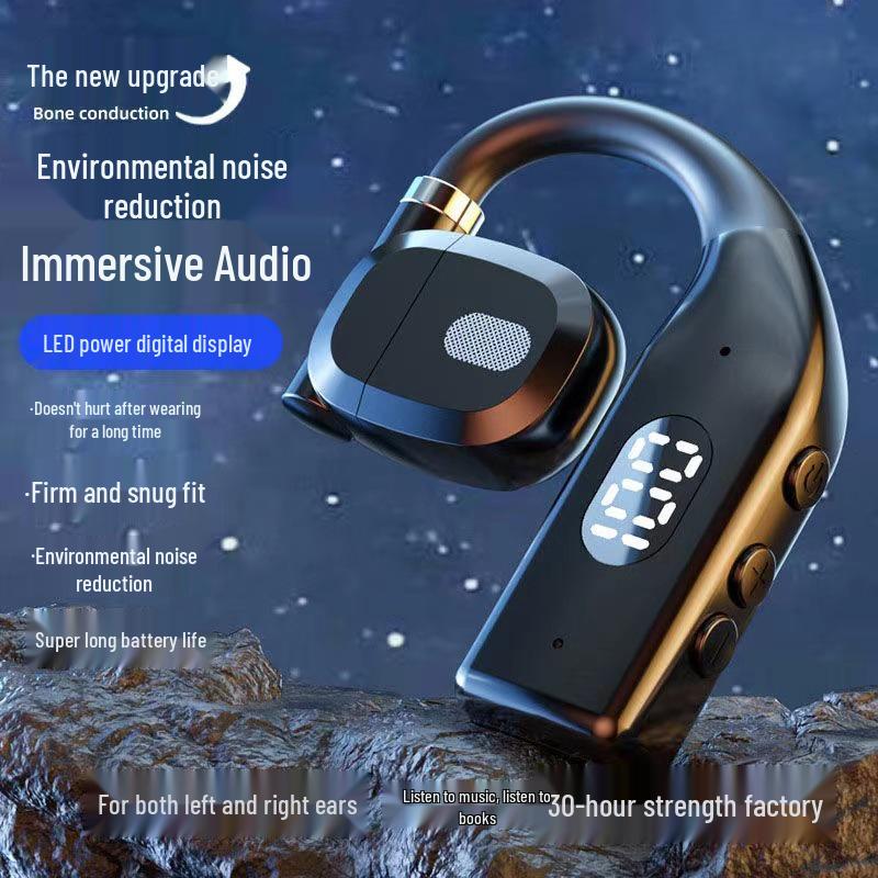 

In Stock: New High-Quality True Wireless Bluetooth Over-Ear Earphones for Business and Sports - Ultra-Long Standby. Black with Bag