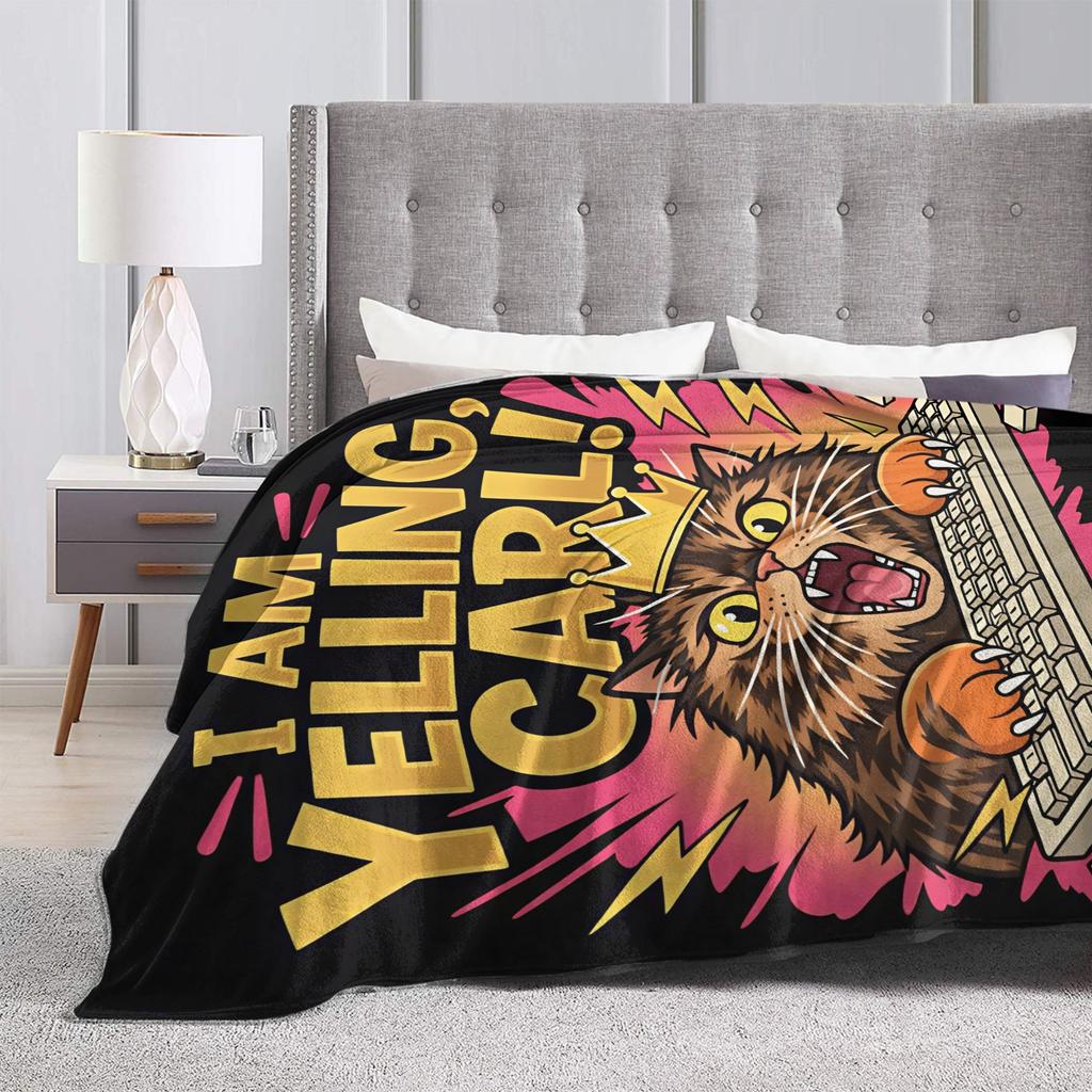 Dungeon Crawler Carl I am Yelling Carl Plush Blanket Kids Flannel Throw Blanket For Outdoor Super Warm Design Quality Bedspread