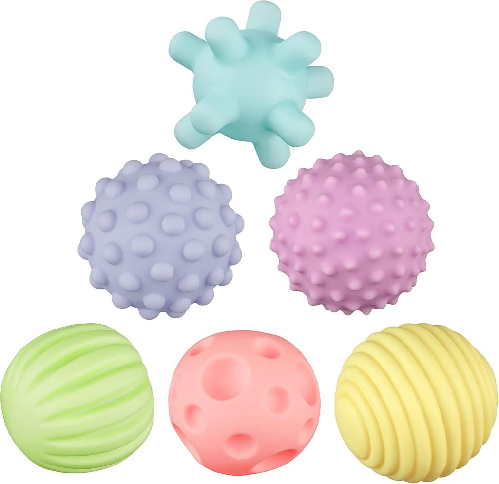 6er-Pack sensorische Bälle für Kinder, Babyspielzeug, mehrfarbige sensorische Bälle mit Textur, Set aus weichen Massagebällen mit Textur