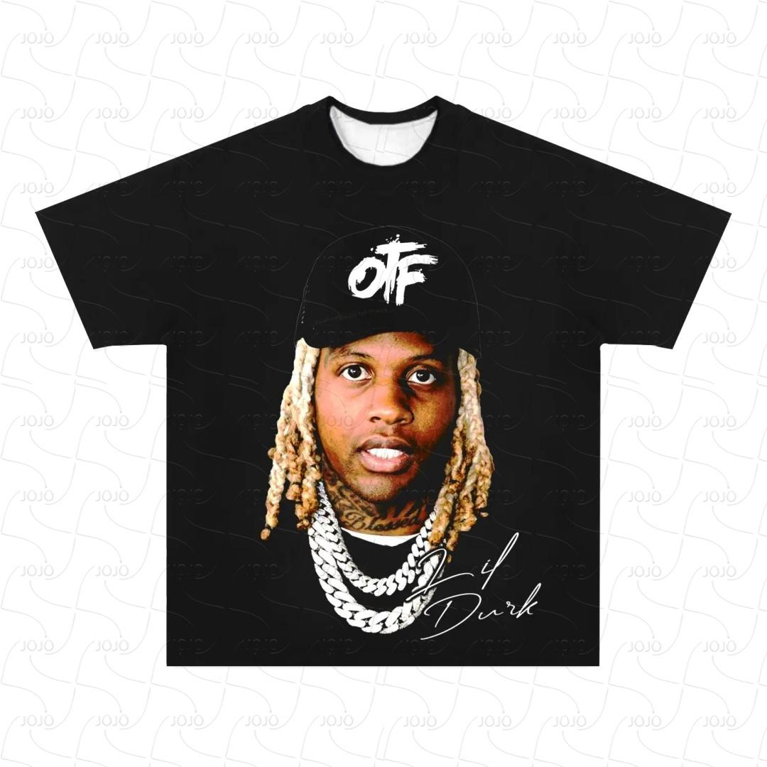 Рэпер Lil Durk Ретро Графический Американская Футболка Мужская Хип-Хоп Одежда Футболки Y2k Унисекс Мода Оверсайз Гетто Гангстерский Топ S