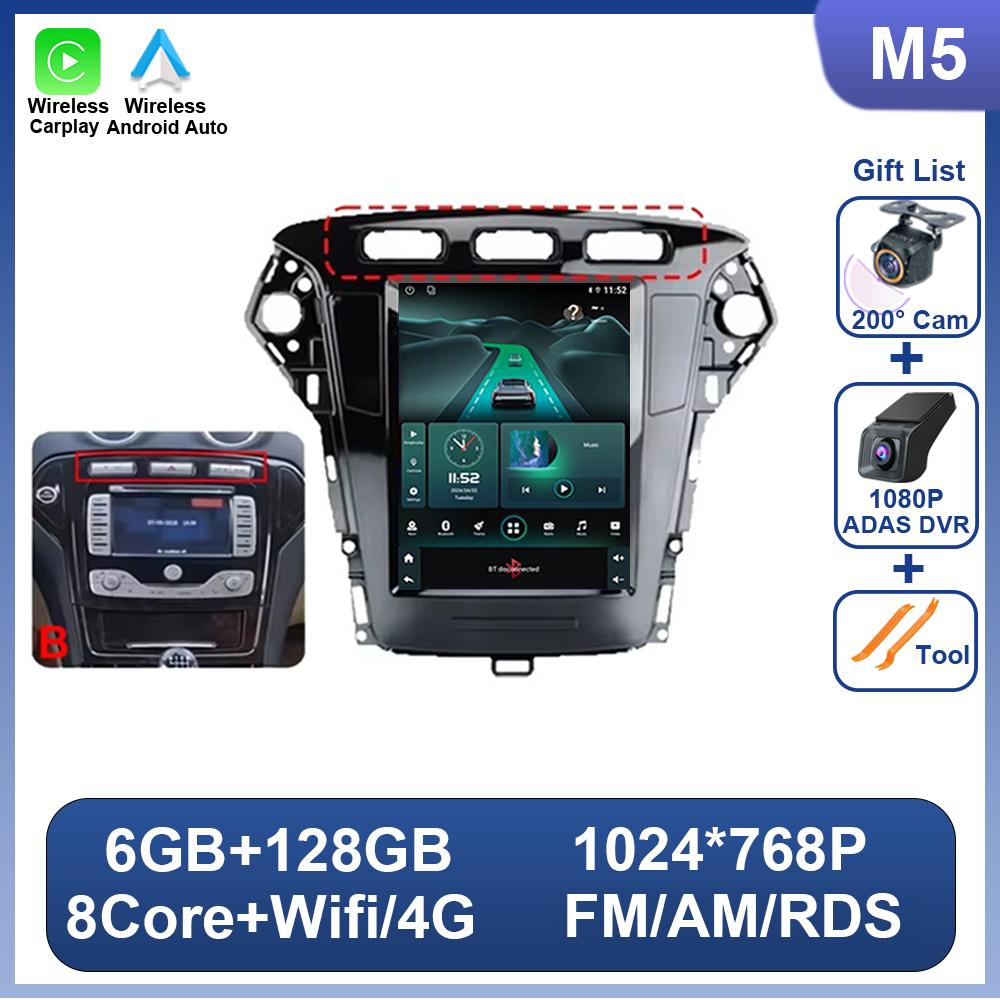 9.7 Inch Android 14 For Ford Mondeo MK4 2011-2013 For Tesla Style Car Radio Video Player No 2 Din Bluetooth 8 Core GPS Carplay