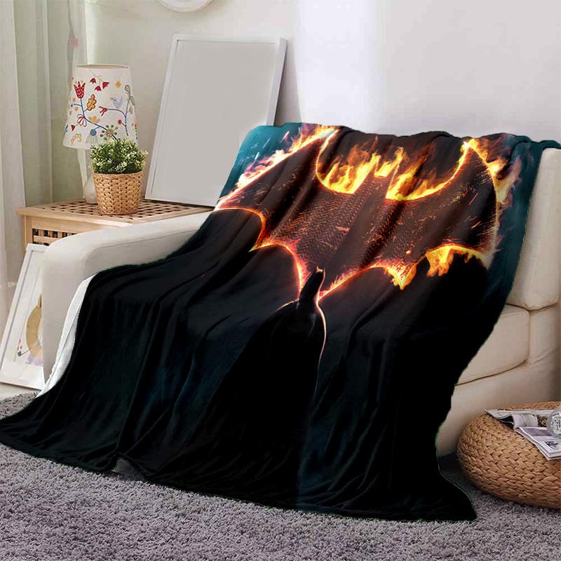 Flaming Batman Symbol Wall Art DecorPrint Blanket, Soft Blanket For Sofa Office Bed And Travelling Daughter Birthday Gift esj287