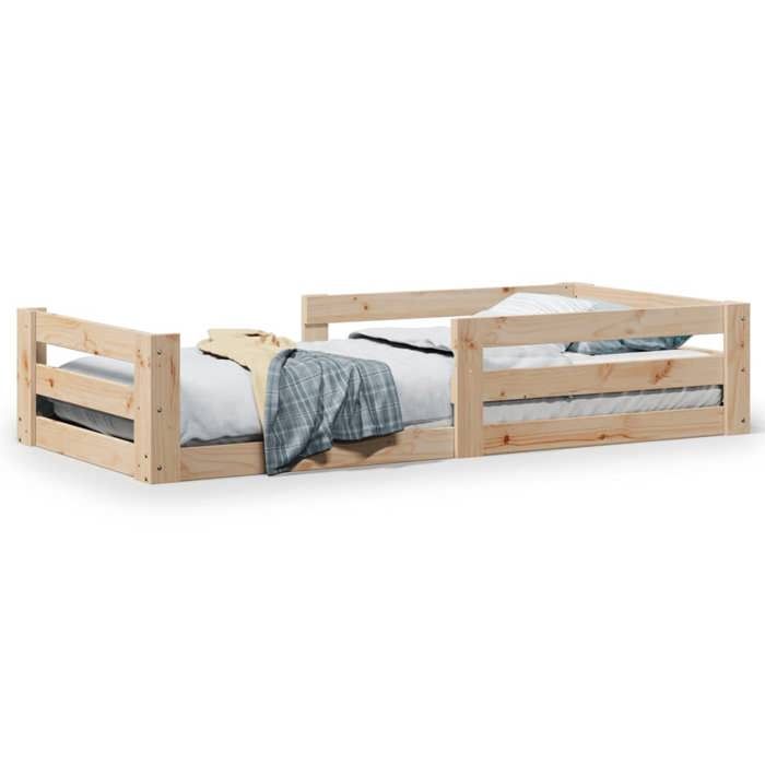 VidaXL Cadre de lit sans matelas 75x190 cm bois de pin massif, meuble de chambre à coucher, sommier, lit en bois 855696