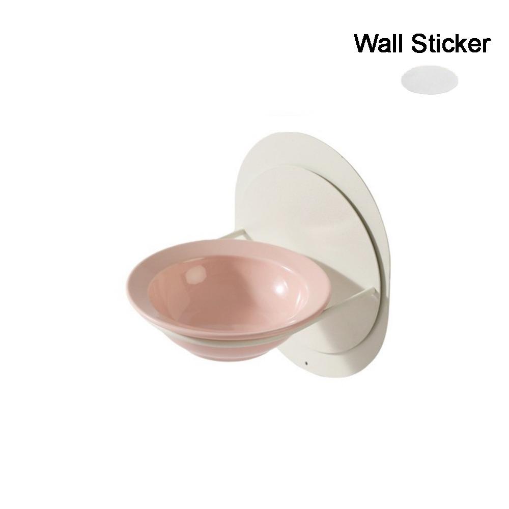 Wall Mounted Ceramic Cat Bowl Neck Protection Detachable Elevated Cat Water Bowl with Magnetic Stand Adjustable Height