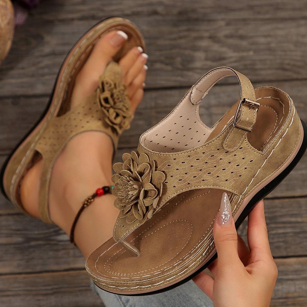Damen-Bade-Flip-Flops mit Blumen-Biskuitkuchen und Samen-Boden-Hausschuhen