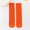 Korean-Style Candy Color Mid-Calf Cotton Socks for Girls and Babies - Thin, Double Needle, Spring & Autumn Piled Socks