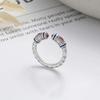 Heart Sutra Carving Ethnic Ancient Style Ring Flower Engraving Silver Color Open Rings  Women