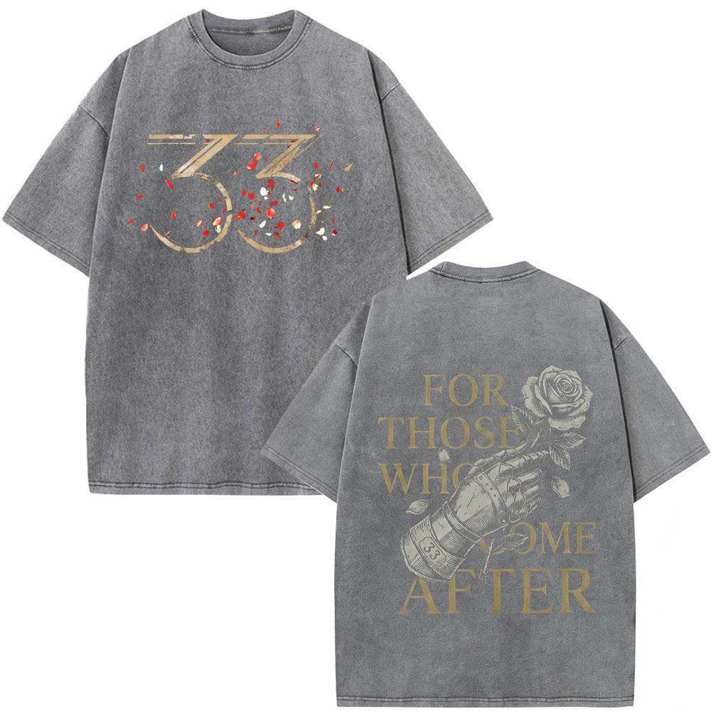 Game Clair Obscur Expedition  Graphic Vintage Washed T Shirt Men Women Clothing Fashion Oversized Cotton Short Sleeve Tshirts
