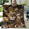3D Lion Printed Blanket Picnic blanket blankets for beds Flange Warm blanket Home travel blankets bed linings birthday gift