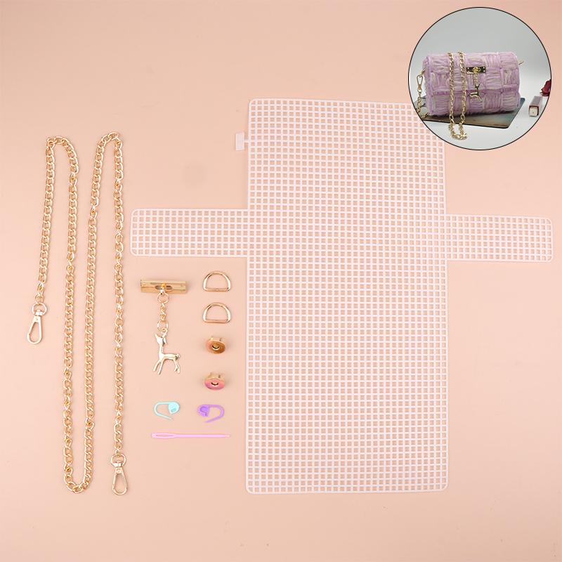 Auxiliary Weaving Plastic Mesh Kit Diy Weaving Material Plastic Grid Handbag Net Cover Handmade Diy Bag Accessories