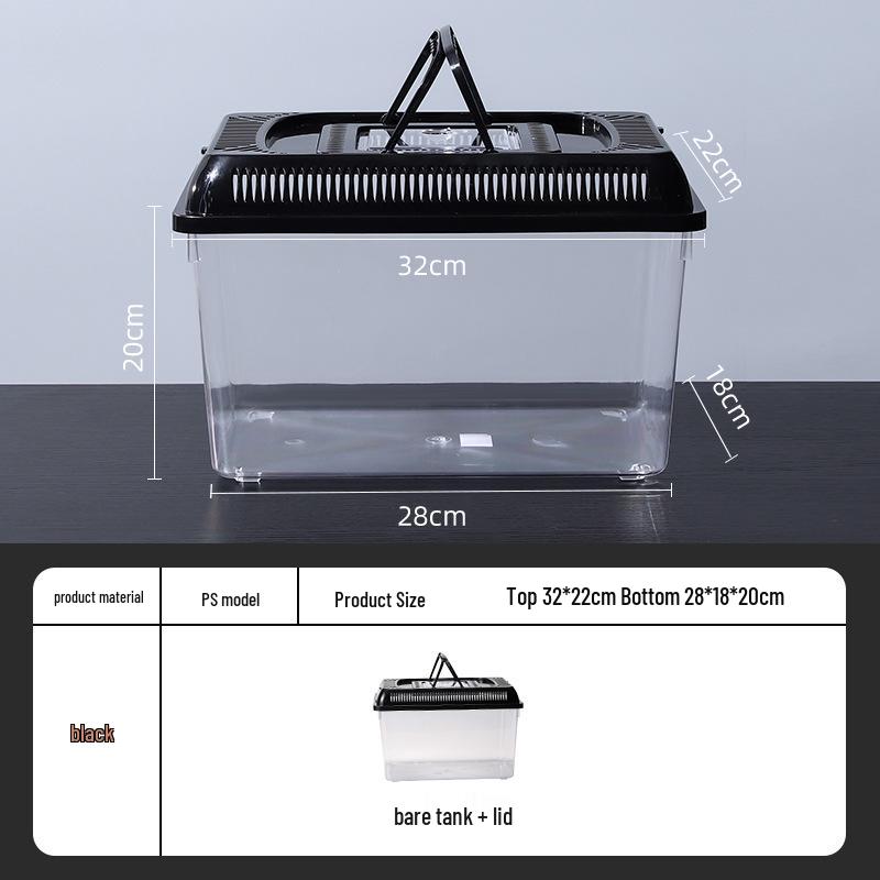 Portable Transparent Turtle & Reptile Tank – Small, Medium, Large