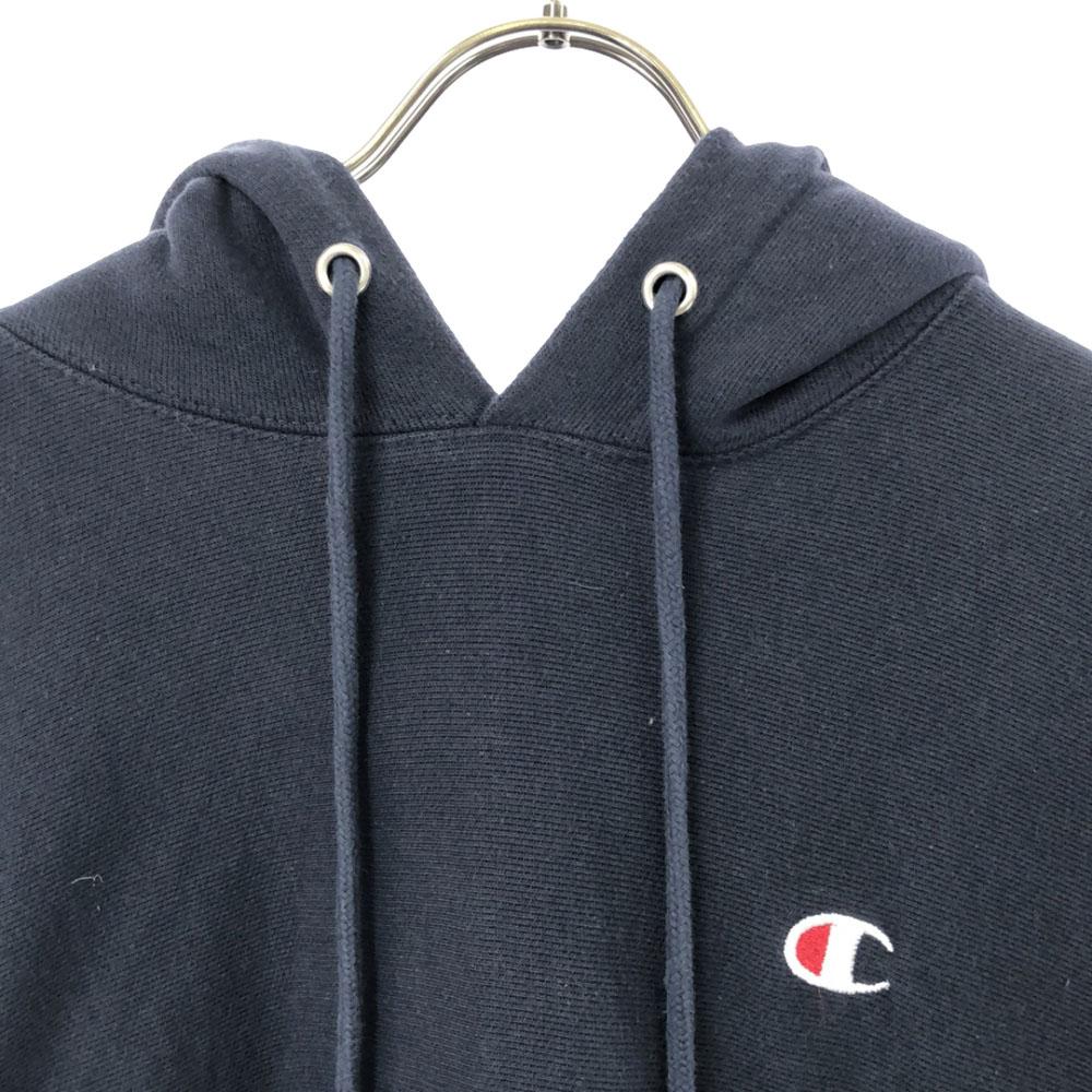 Champion Reverse weave Logo embroidery Long sleeve Sweatshirts 2XL Navy Men's Used