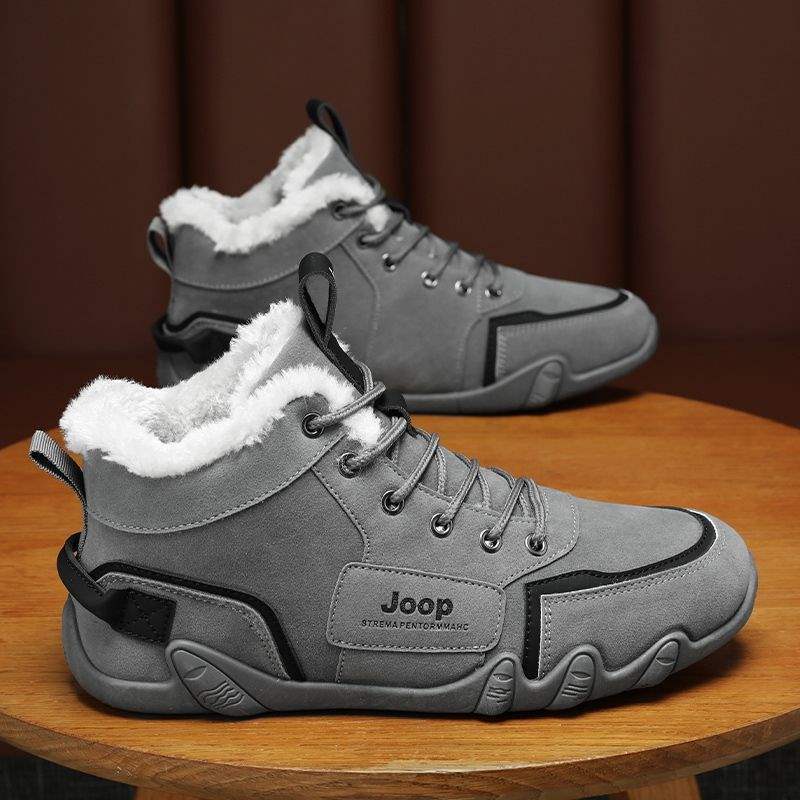 Winter Schneestiefel Herren Fleece Verdickt Thermische Martin Stiefel Herren Casual Kurze Stiefel High Top Wasserdicht Nordost Baumwollschuhe