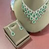 Rhinestone Water Drop Tassel Necklace Set, Heavy Clavicle Chain Retro Versatile Dress Accessories