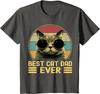 Vintage Best Cat Dad Ever Funny Cat Lover Animal Gift Youth Unisex T-shirt