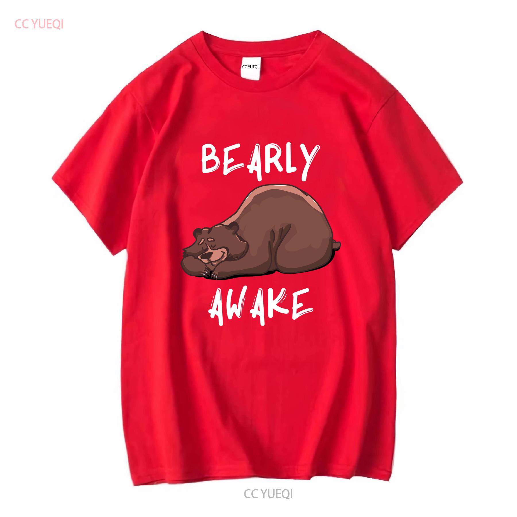 Bearly Awake T Shirt Tired Bear Sleep Funny Pun Sleeping Always Sleepy Bears for Men and Women long or short sleeves vintage S