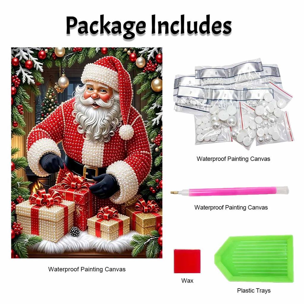 Christmas Pearl Painting Kit Handmade DIY Santa Claus Gift Box Home Decoration Painting