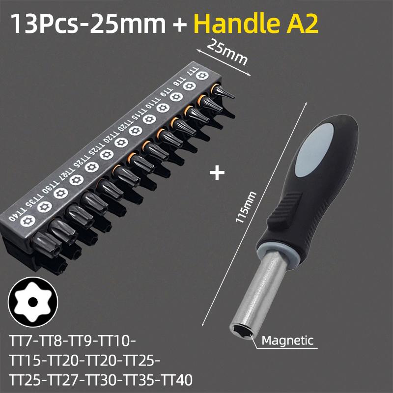 25mm Torx șurubelniță biți set Tamper Door securitate burghiu biți 1/4 "șurubelniță hexagonală cheie cu clichet mâner reparare scule de mână