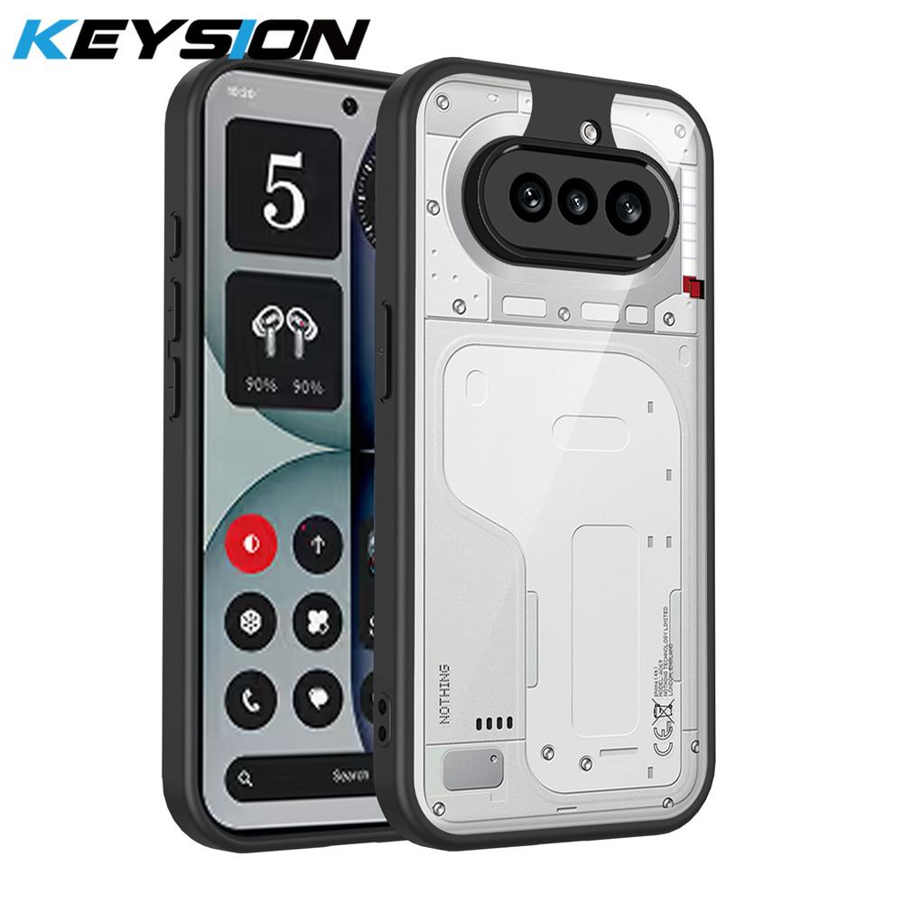 KEYSION Custodia Trasparente per Nothing Phone 4A 4A Pro Silicone+PC Trasparente Semplice Antiurto Cover per Nothing 4A Pro