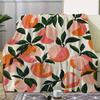 Bright Peach Fruit Design Blanket Comfortable Decorative Nap Blanket For Sofa Bed Chair Dormitory Blanket