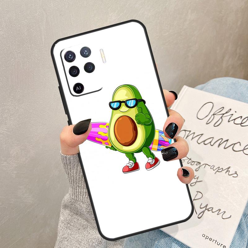 Cute Avocado Case For Oppo A78 A98 A18 A38 A58 A60 A80 A40 A77 A57 A17 A74 A54 A94 A96 A76 A16 A15 A5 Pro