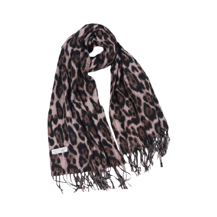 Soft Leopard Print Thickened Scarf Winter Shawl Lightweight Polyester Neckerchief Shawl For Women And Girls