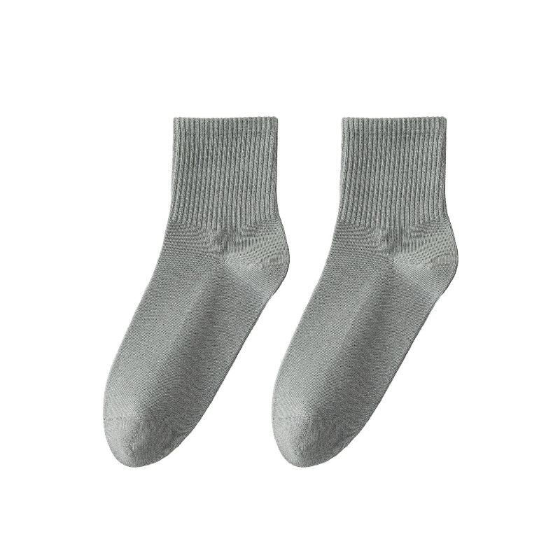 Cotton Men's Pure Short Socks for Spring and Summer, Anti-bacterial, Gray, Thin, Odor-resistant, Sweat-absorbent, Without Bones