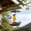 Regenschirm-Mädchen Vogelhäuschen Dekoratives Outdoor Kolibri-Futterhaus und Vogelbad Hängende Metallplattform Samenbehälter für Hof Balkon Garten