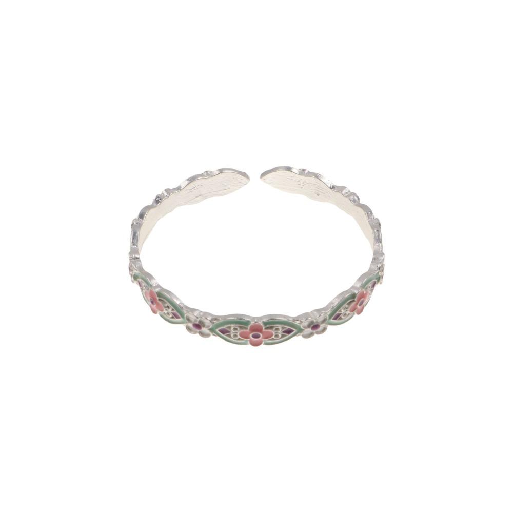 Traditional Chinese Bracelets Classic Open Hand Bracelet Elegant Flower Bangle  Party