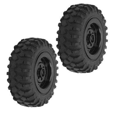 WPL D12 110 Scale RC Truck Tires, Aluminum Alloy Wheels with Rubber Outer Wheels, 55mm Diameter, 20mm Width, 33mm Inner Diameter, Wear-Resistant,