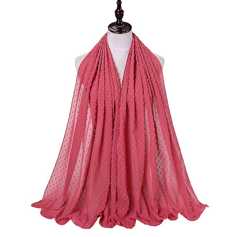 Pearl Tassel Solid Color Chiffon Headscarf