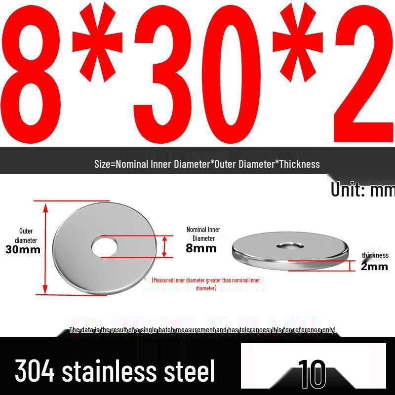 Thickened 304 Stainless Steel Flat Washer Spacer (M2-M36)