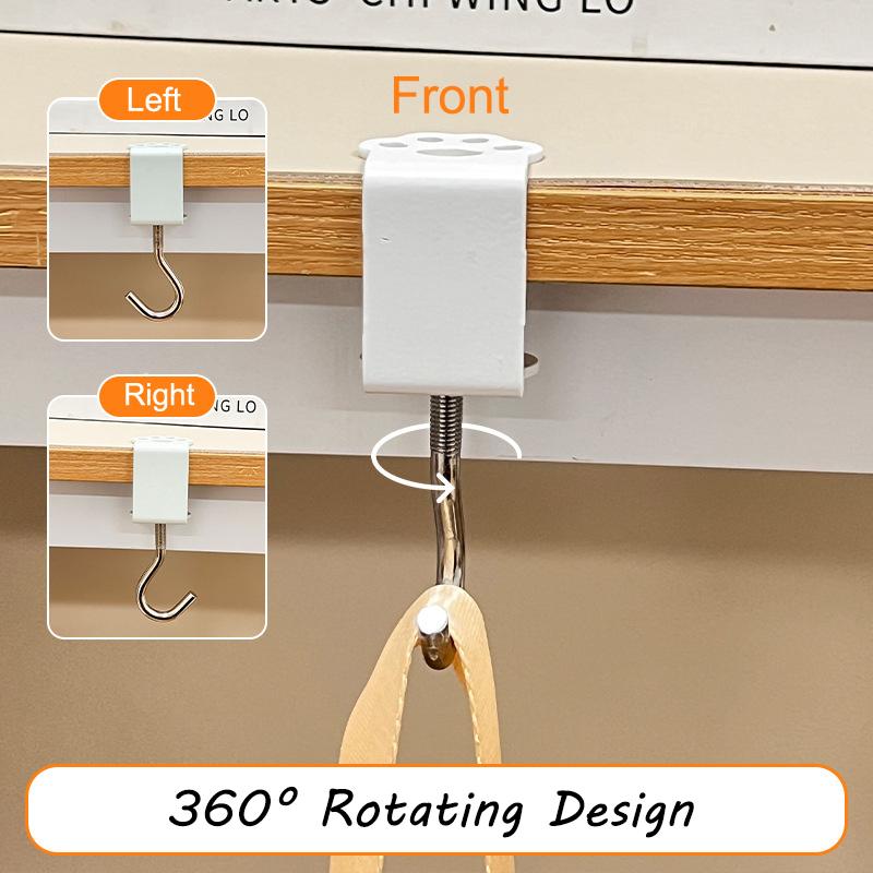 Cat Claw Hook Adjustable Desk Edge Hook Bag Hook Table Side Hanging Storage Rack Headset Desk Hanger School Home Universal Hook