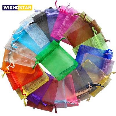 100 stücke Organza Geschenkbeutel Multicolor Kordelzug Beutel Für Süßigkeiten Schmuck Tasche Verpackung Hochzeit Geschenk Taschen Organza Beutel