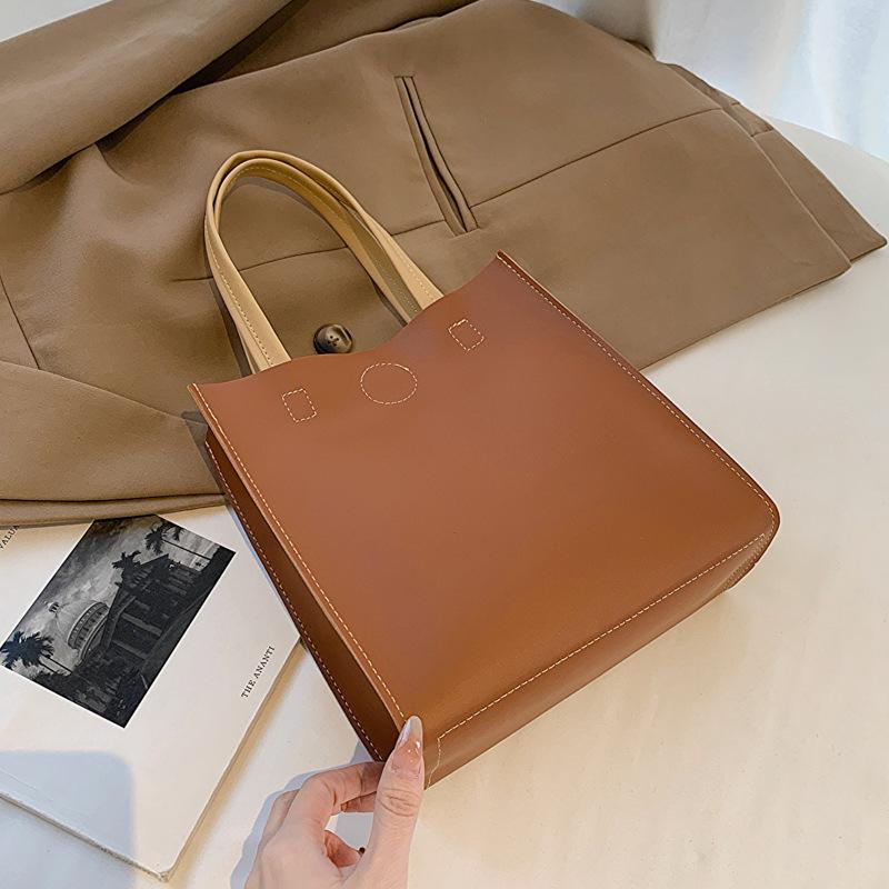 Simple Portable Casual Solid Color Tote Bag Spring 2025 Popular Bag New Trend Women's Bag Fashion Shoulder